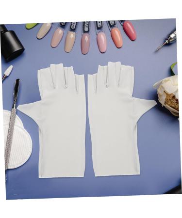 ABOOFAN 2 Pairs Gel Nail Gloves Half Finger Gloves Uv Protection Gloves Nail Art Gloves Pink Gloves Protective Gloves for Manicure Nail Art Accessory Thin Section Sun Protection Gloves - Buy Online on SooperMarket.com