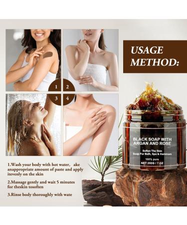 Buy Morocco Black Soap with Argan & Rose | Zawina Beldi Body Scrub | Natural Exfoliating Moroccan Black Soap - Buy Online on SooperMarket.com