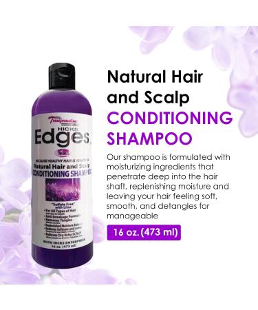 Hicks Edges Natural Hair & Scalp Conditioning Shampoo with Lilac - 16 oz | Shop Internationally for Healthy Hair - Buy Online on SooperMarket.com