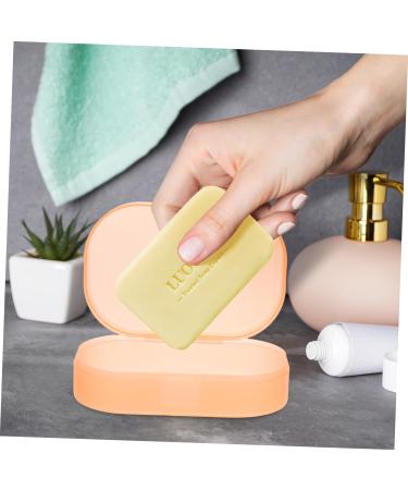COOLHIYA Plastic Container pp soap draining rack household soap holder container travel Outdoor Fruit Dryer travel case water filter Toiletries sponge soap dish with lid Storage Box As Shown 7x10.5x3.5cm - Buy Online on SooperMarket.com