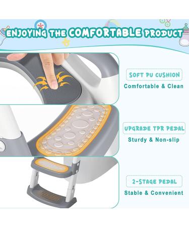 Potty Training Seat with Step Stool Ladder for Kids | Toddler Toilet Chair for Boys | Grey - Buy Online on SooperMarket.com