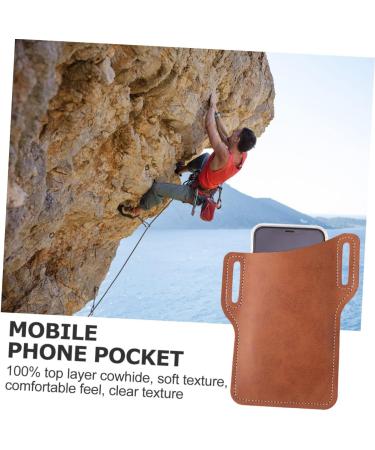 DOITOOL for Cell Portable Waist Brown Protective Pouch Storage Phone Dark Practical Mobile Bag Male Men - Buy Online on SooperMarket.com