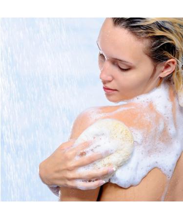 AVESEL Exfoliating Loofah Sponge Pads (Pack of 8) - 100% Natural Luffa and Terry Cloth Materials - Body Scrubber for Men and Women - Yellow (Loofah-08) - Buy Online on SooperMarket.com