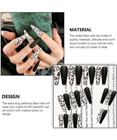 Dajidafu 1 Set French Tip Press on Nails Frosted Manicure Artificial Fingernails Matte Decals Wraps Full Cover Salon DIY - Buy Online on SooperMarket.com