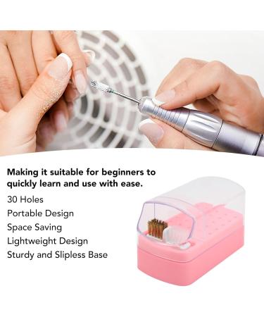 Nail Drill Bits Cleaning Brush Holder 30 Holes Space Saving Dust Proof Nail Drill Bit Holder for Nail Salon for Nail Technician (Roseate) - Buy Online on SooperMarket.com