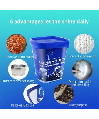 Fourpeopeo Stainless Steel Cleaning Powder 500g Stainless Steel Cleaning Paste Oven Cookware Cleaner Powerful Stainless Steel Cookware Cleaning Paste for Home Use - Buy Online on SooperMarket.com
