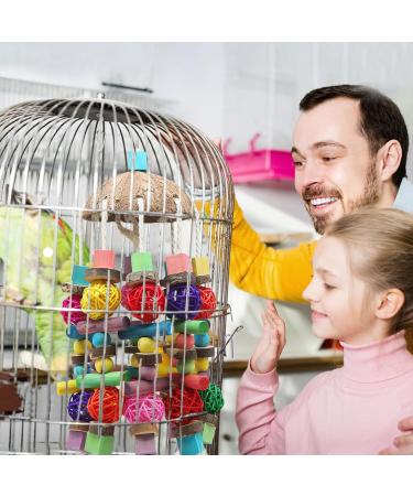 MQUPIN Big Bird Parrot Toy - Multi-Color Natural Wooden Blocks for Caciques Gray Parrots Macaws & Amazons - Climbing Chewing & Cleaning Fun - Buy Online on SooperMarket.com