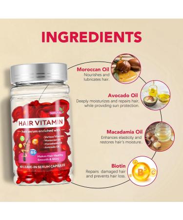 Shop Hair Vitamin Serum Capsules - Moroccan Macadamia & Avocado Oils | No Rinse Conditioner for Healthy Hair - Men & Women - Buy Online on SooperMarket.com