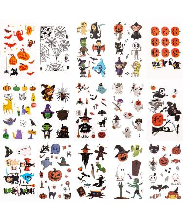 400 Halloween Temporary Tattoos for Kids - Non-Toxic Stickers for Makeup, Party Cosplay, Face Decals - Halloween Favors for Boys and Girls - Cartoon Designs - Buy Online on SooperMarket.com