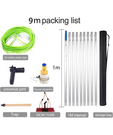 5-12m Extension Pole Window Washer Combo Telescopic Pole Window Cleaning Extension Pole for Cleaning Windows 35cm Brush Head 4M/13FT - Buy Online on SooperMarket.com