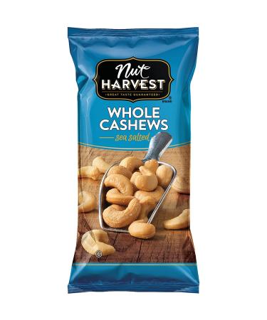 Nut Harvest Sea Salted Whole Cashews 2.25 Oz Pack of 16
