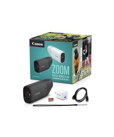 Canon Zoom Digital Monocular Kit with USB-C Charger, microSD Card, PowerShot Zoom, 400mm Optical, 800mm Digital Zoom, Bird Watching, Wildlife, Sports Watching, Traveling, Hiking Black Zoom Monocular