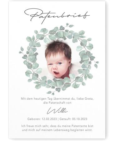 Personalized Godfather Sponsorship Certificate | Unique Photo Gift for Baptism | Custom Eucalyptus Frame Options - Buy Online on SooperMarket.com