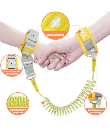 Toddler Safety Harness with Lock and Anti Lost Wrist Link, Reflective Tape Liner - Yellow Leash (6.5ft) - Buy Online on SooperMarket.com