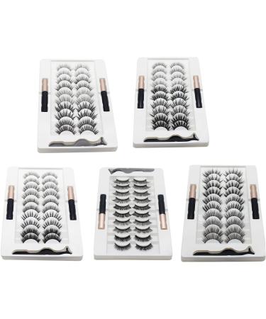 Magnetic Eyelashes And Eyeliner Kit Reusable Magnetic Lashes With Eyeliner And Tweezers 3D Natural Look False Eyelashes Magnetic Eyeliner And Eyelashes Kit - Buy Online on SooperMarket.com