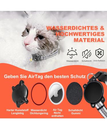 Airtag Cat Collar - Waterproof & Reflective Neck Band for Kittens & Small Dogs | Safety Closure Elastic Band (Gray Size S 23-33cm) - Buy Online on SooperMarket.com