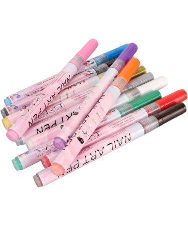 12 Pieces 3D Nail Polish Pens 0.5 mm Tip Bright Colours Easy to Use 3D Nail Art Pen Set for Party Family Salon - Buy Online on SooperMarket.com