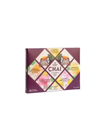 Chai Bags Premium Variety Pack | 12 Gourmet Servings | Includes Banoffee Chai Cocoa-Vanilla Chai Almond-Rose Chai