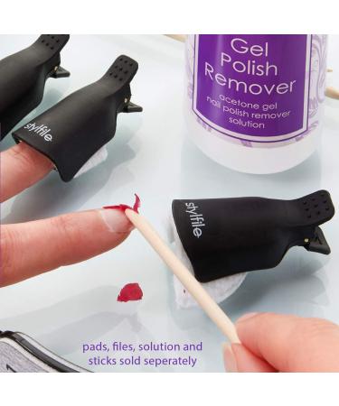 STYLFILE Gel Nail Polish Remover Clips Original - Acetone Soak-Off Clip UV Gel Shellac Varnish Removal Set - Buy Online on SooperMarket.com