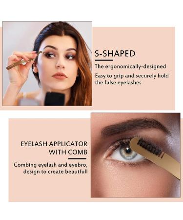 Gold Eyelash Applicator Tool Set for False Lash Clusters - 2 Pcs - Buy Online on SooperMarket.com