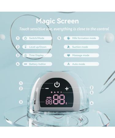 Kissbobo Revolutionary Electric Milk Pump - Portable 4 Modes & 12 Steps Optimal Comfort 21mm/24mm - Buy Now in White & Pink - Buy Online on SooperMarket.com
