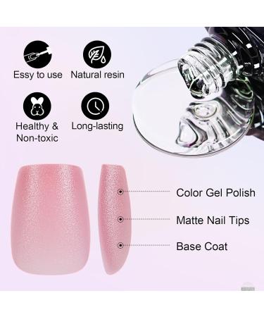 TOMICCA Soft Gel Nail Tips and Glue Kit - 3 in 1 Coffin Nail Tips, Gel Glue, Top Coat, and UV LED Lamp - DIY Nail Art Extension Kit - Buy Online on SooperMarket.com