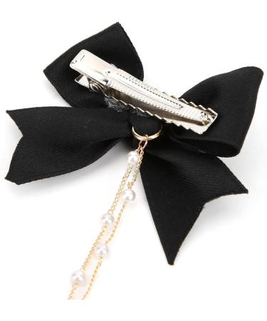 Buy Biitfuu 4Pcs Black Hair Bows with Pearl Chains - Stylish Hair Accessories for Girls & Women - International Shipping Available - Buy Online on SooperMarket.com