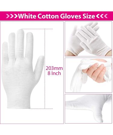 Paxcoo 20 Pairs White Cotton Gloves for Dry Hands, Eczema, Cosmetic Moisturizing - Medium Size - Buy Online on SooperMarket.com