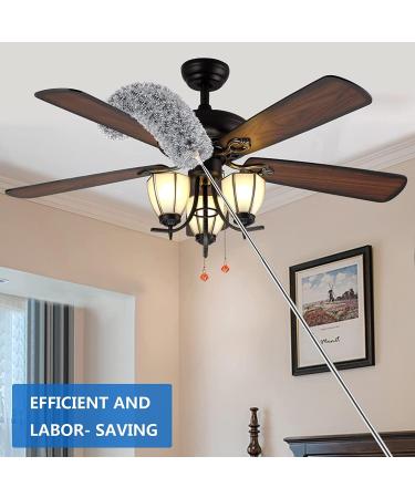 FUUNSOO Microfiber Duster with Extension Pole - 30-100 Inches | Bendable Head, Extendable for Cleaning High Ceilings, Fans, Furniture, Cobwebs | Interior Roof Cleaner - Buy Online on SooperMarket.com