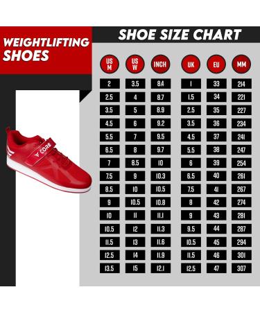 Northcore Weightlifting Shoes for Men & Women | Powerlifting & Bodybuilding Squat Shoes | Cross Lifting Footwear - EU Size 45 Red/White - Buy Online on SooperMarket.com