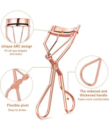 WLLHYF Eyelash Curler Kit with 10 Silicone Refill Pads and Mascara Brush - Universal Lash Curler Makeup Tool for Women - Buy Online on SooperMarket.com