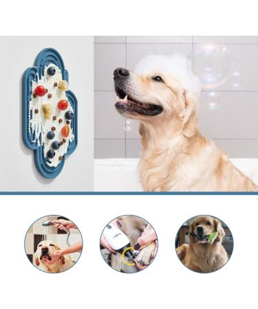 Ohmo Lick Mat for Dogs & Cats - 2 PCs Cute Cactus Design | Leak Mat for Puppy Fear Relief & Slow Feeding | Food-Grade Silicone (Dark Blue) - Buy Online on SooperMarket.com