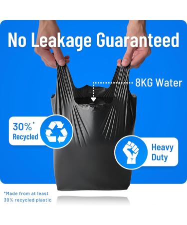 PWgoods Dog Poo Bags | 200 Pack | 33% Thicker & 25% Larger Dog Poop Bags with Tie Handles | 100% Leak Proof | Odor Free Pet Waste Disposal Bags | Discreet Opaque Black | Large Poo Bags Dogs - Buy Online on SooperMarket.com