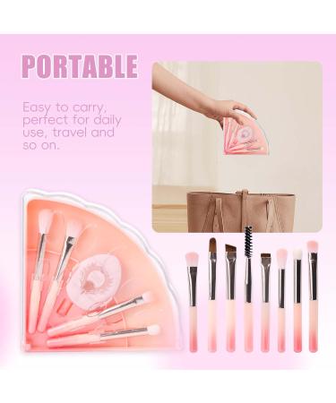 Travel Makeup Brush Set - 10 Mini Brushes with Case | Foundation Blending Eyeshadow & Blush | Perfect Makeup Gift (Pink - Buy Online on SooperMarket.com