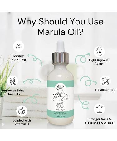 Organic Marula Oil for Face - Luxury Facial Oil for Women | Moisturizer for Skin, Hair & Nails - 2oz by Brookethorne Naturals - Buy Online on SooperMarket.com