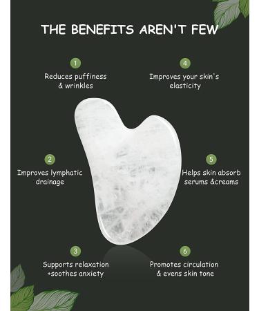 Rose Quartz Gua Sha Tool for Face Massage and Lymphatic Drainage - HANABEE Facial Beauty Tool (White) - Buy Online on SooperMarket.com