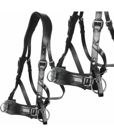 Heinick-Reitsport Professional Leather Cavesson with Bit Strap ProLine Black Warmblood/Thoroughbred