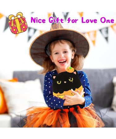 Pumpkin Cat Stuffed Animal Plush Pillow | Halloween Gift for Kids | Soft Hugging Toy for Boys and Girls | Halloween Party Decor - Buy Online on SooperMarket.com