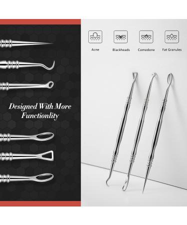 BEZOX Blackhead Remover Tools Pore Extractor Kit Set of 3 Stainless Pimple Popper Facial Tools with Metal Storage Case 3 pcs 1.0 - Buy Online on SooperMarket.com