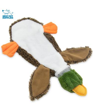 2-in-1 Stuffless Squeaky Dog Toy for Small, Medium, and Large Pets - Durable Fabric, No Stuffing, Indoor Play - Small Brown/Wild Duck - Buy Online on SooperMarket.com