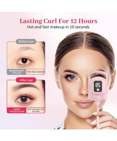 Buy Rechargeable Heated Eyelash Curlers - 3 Heating Modes & Digital Display | Fast International Shipping - Buy Online on SooperMarket.com
