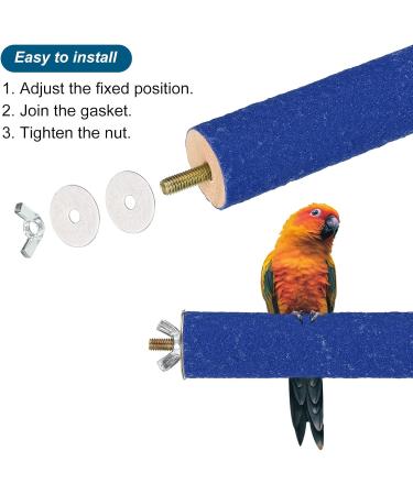 PATICIL 1.1x5.5 Bird Perch Stand for Parrots & Lovebirds - Cage Accessories for Small Birds - Blue - Buy Online on SooperMarket.com