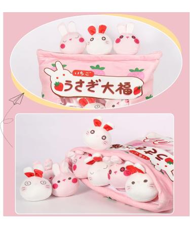 HXPLN Bunny Plush Pillow - Cute Kawaii Pudding Snack Pillow with Bunny Dolls - Creative Gift for Teenagers and Children - Buy Online on SooperMarket.com