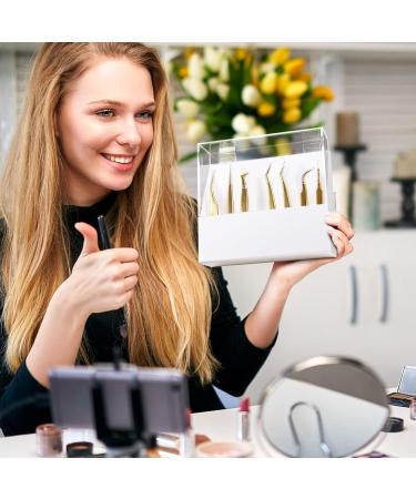 Noverlife 8-Slot Eyelash Tweezer Holder | Acrylic Lash Tweezer Storage Case with Dust-proof Cover | Organizer Stand for Salon & Home - Buy Online on SooperMarket.com