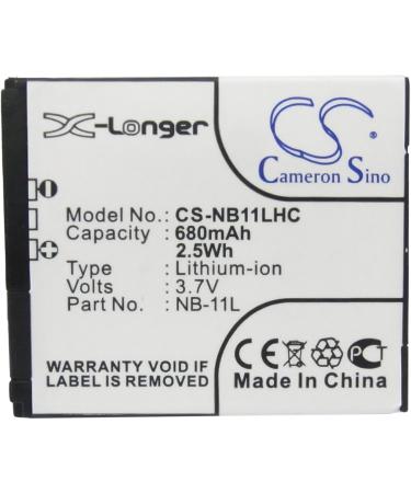 Buy NB-11LH NB-11L 680mAh Battery - Compatible with Canon Powershot Elph 110 HS IXUS 125 170 320 HS IXY 110F & More | 3.7V PowerShot Replacement Battery - Buy Online on SooperMarket.com