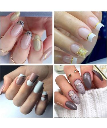 French Line U-Shaped Nail Art Stickers - 8 Sheets Exquisite Decals in Gold, Silver, Black, and Rose Gold for Women and Girls - Buy Online on SooperMarket.com