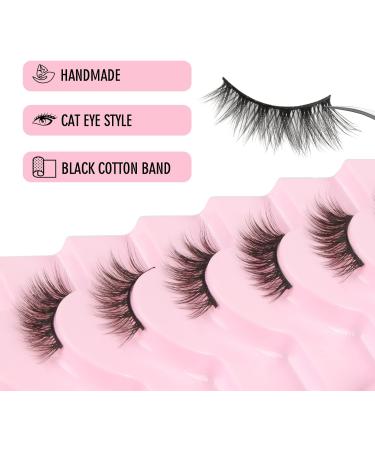 Glowingwin Wispy Cat Eye Half Lashes - 10 Pairs of Handmade Soft Corner False Eyelashes for Natural, Reusable, and Fluffy Look - 3/4 Strip Faux Mink Half Lashes-C - Buy Online on SooperMarket.com