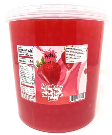 Fusion Select Bursting Boba Popping Boba Pearls Fruit Tea Snack Toppings 112.64 Ounce (Strawberry)