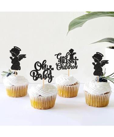 25Pcs Easter God Bless Cupcake Toppers Cross Angel Toppers Cupcake Decoration Christian Cake Toppers Christian Party Decorations Supplies Cy-24-xs-122 - Buy Online on SooperMarket.com