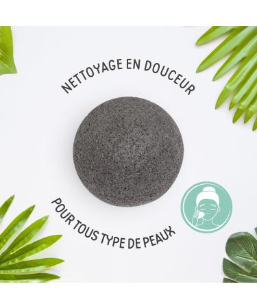 Konjac Face Sponge with Activated Charcoal Natural Exfoliation & Deep Cleansing | International Shipping Available - Buy Online on SooperMarket.com